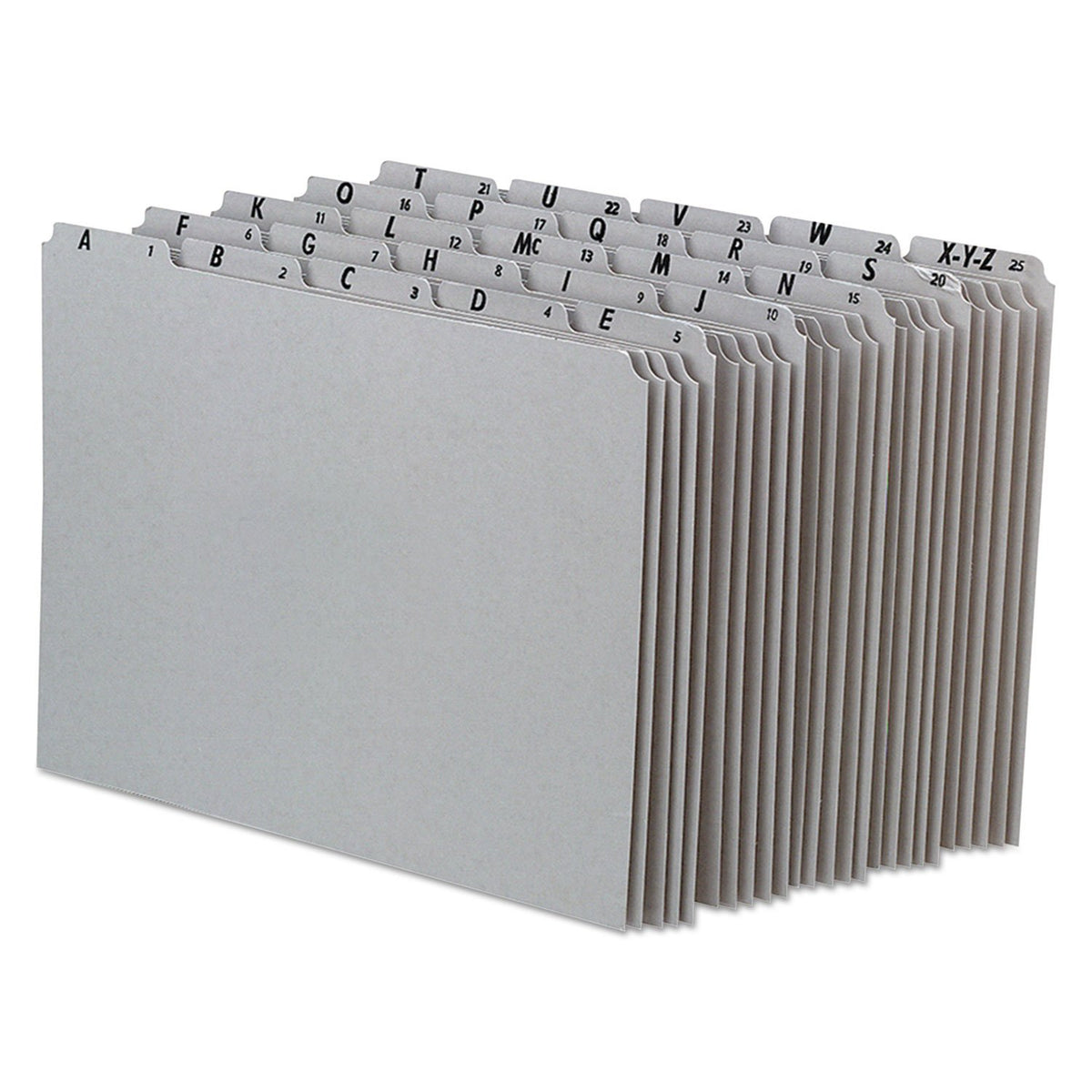 Pendaflex PN925 - Guías de archivos con pestaña superior reciclada, alfa, 1/5 lengüeta, tabla de prensado, carta (juego de 25), color gris