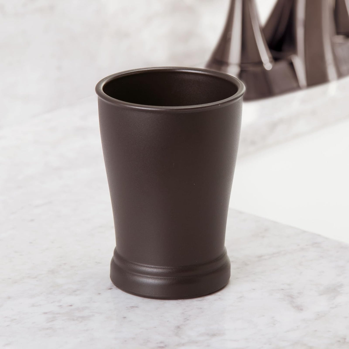 InterDesign 93750 Kent Tumbler Cup for Bathroom Vanity Countertops, Bronze