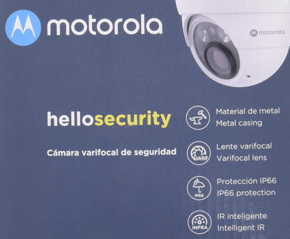 Camara IP Motorola MTIDM042611 / Domo Metal/VARIFOCAL / 2MP / ICR, Dia-Noche / IP66 / ONVIF/PoE/DNR 3D, WDR Digital/IR 40M / ANALITICOS/CYBERSEGURIDAD GDRP