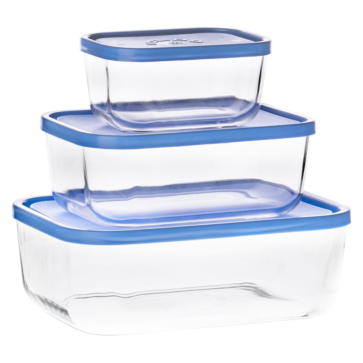 Borgonovo Igloo Contenedor de Vidrio Rectangular con Tapa Plástica, 19 cm