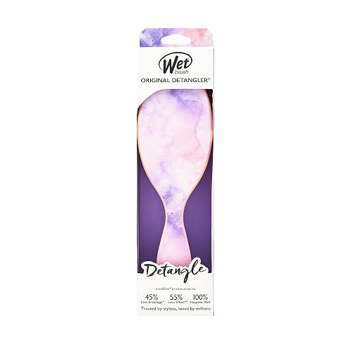 Wet Brush, El Original Detangler, Cepillo Desenredante, Minimiza Dolor y Daños, Desenreda Todo Tipo de Cabello, Cerdas IntelliFlex, Cepilla Fácil y Adiós Nudos, Diseño de Acuarela de Colores