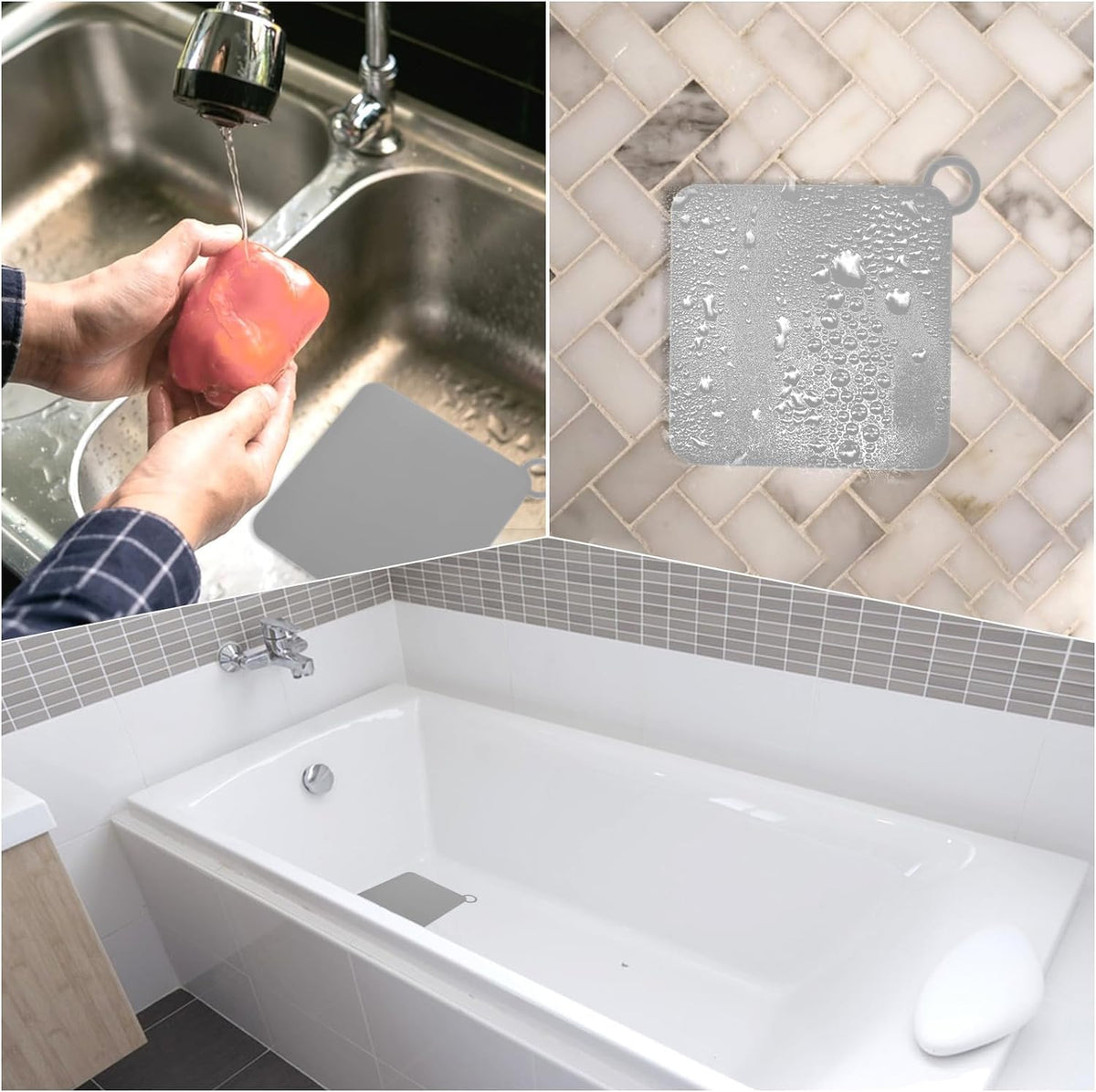 NUSKON 2 Piezas Tapón De Silicona Para Drenaje De Suelo, Tapa Cuadrada De Silicona, Almohadilla Desodorante Para Cocina, Baño Y Lavandería, Cubierta De Ducha