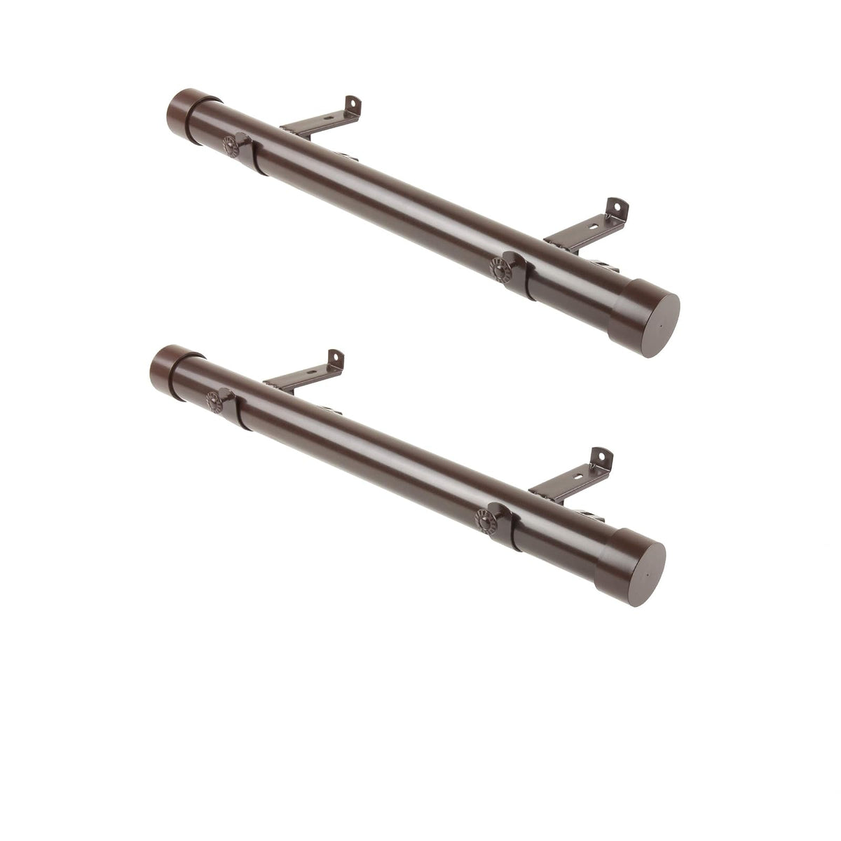 Rod Desyne Barra de cortina lateral de 3,8 cm, 30,5 a 50,8 cm (juego de 2), cacao
