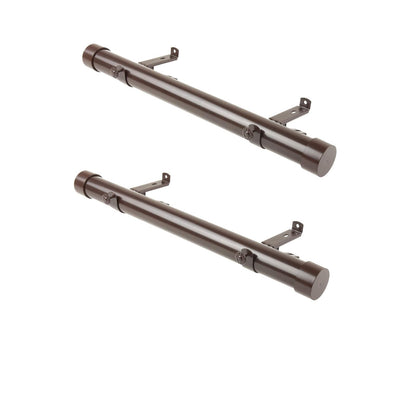 Rod Desyne Barra de cortina lateral de 3,8 cm, 30,5 a 50,8 cm (juego de 2), cacao