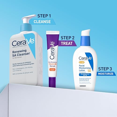 CeraVe SA Cleanser | Salicylic Acid Cleanser with Hyaluronic Acid, Niacinamide & Ceramides| BHA Exfoliant for Face | Fragrance Free Non-Comedogenic | 16 Ounce