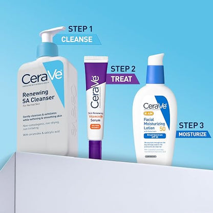 CeraVe SA Cleanser | Salicylic Acid Cleanser with Hyaluronic Acid, Niacinamide & Ceramides| BHA Exfoliant for Face | Fragrance Free Non-Comedogenic | 16 Ounce