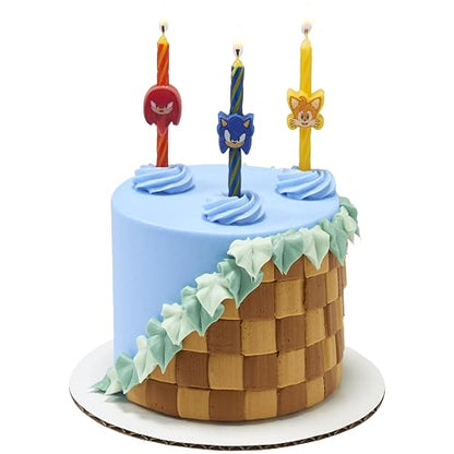 Sonic The Hedgehog - Velas de pastel de 6 cumpleaños con sonic, nudillos y colas, para fiesta Sonic