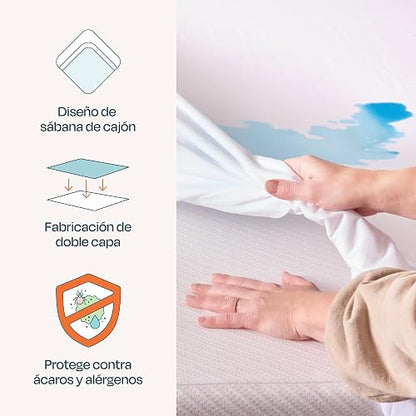 Linenspa - Protector de Colchón King Impermeable - Tela Suave y 100% Impermeable - Hipoalergénico y Transpirable - Protege Contra Manchas y Gérmenes