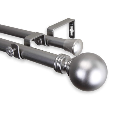 Rod Desyne Globe - Juego de Barras de Cortina para Ventana, 28 – 48 Pulgadas, níquel Satinado
