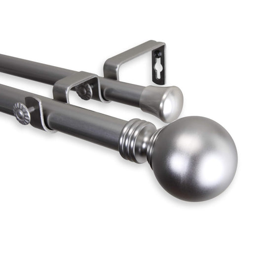 Rod Desyne Globe - Juego de Barras de Cortina para Ventana, 28 – 48 Pulgadas, níquel Satinado