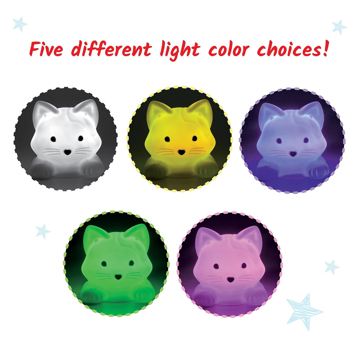 hand2mind Luna The Calming Kitty, Learn Deep Breathing, Rechargeable Animal Night Light, Kids Anxiety Relief, Mindfulness for Kids, Calm Down Corner Supplies, Social Emotional Learning Activities