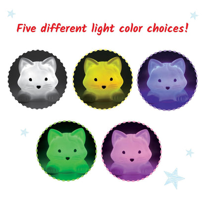 hand2mind Luna The Calming Kitty, Learn Deep Breathing, Rechargeable Animal Night Light, Kids Anxiety Relief, Mindfulness for Kids, Calm Down Corner Supplies, Social Emotional Learning Activities