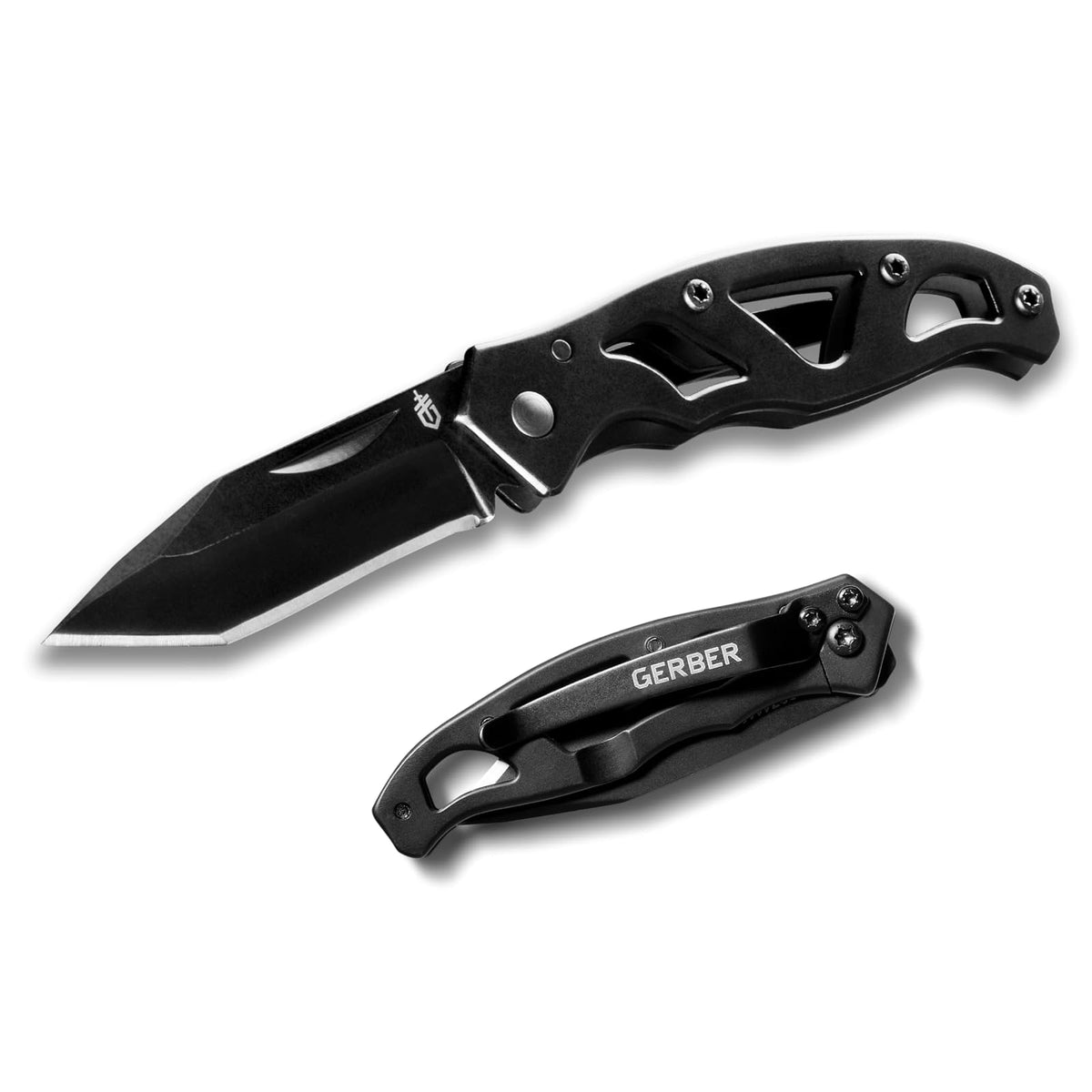 Gerber Paraframe Mini Cuchillo Tanto Point, Negro [31-001729], Pequeño