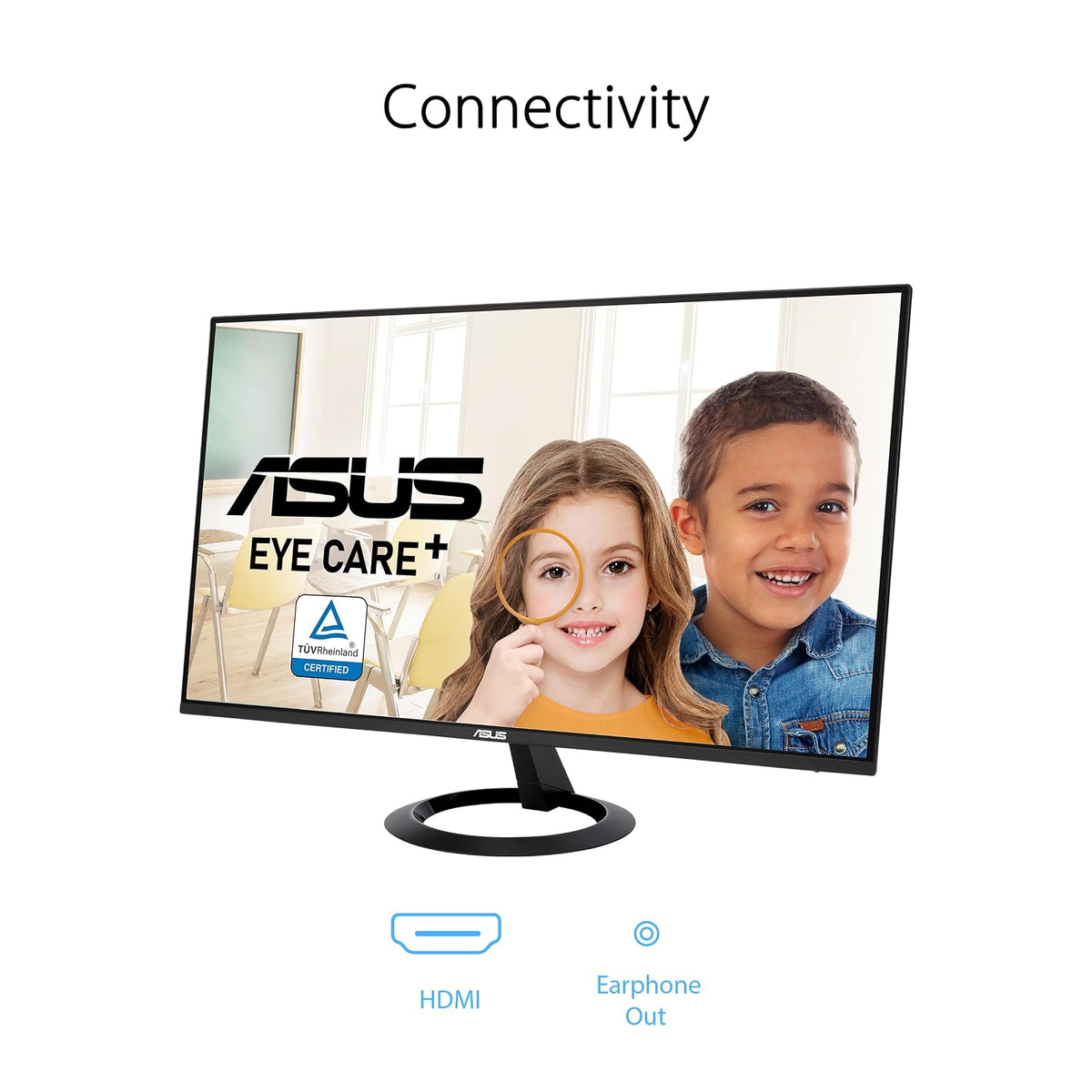 ASUS Monitor Eye Care VZ27EHF 27P LED IPS 1920X1080 100HZ SIN Marco VZ27EHF | 27", IPS FHD 1920x1080, 100Hz, 1ms MPRT, Adaptive-Sync, diseño sin marcos, Eye Care+, Flicker-free y luz azul baja, HDMI