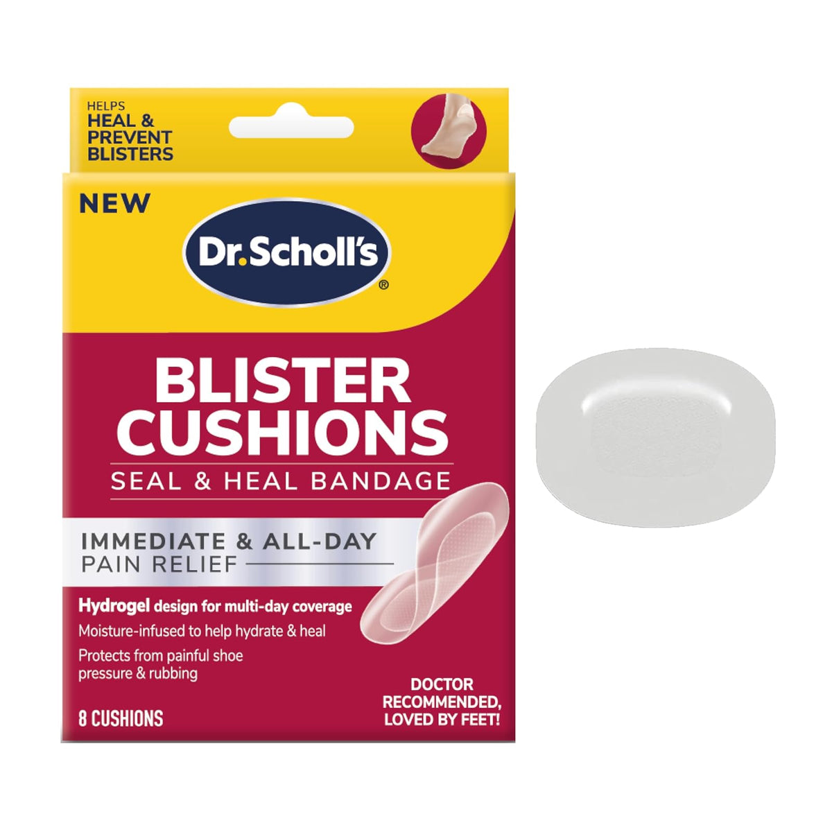 Dr. Scholl's Blister Cushions, Seal & Heal Bandage, 8 Cushions
