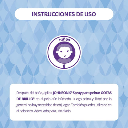 Kit Rutina de Baño Johnson´s Baby Gotas de Brillo (Shampoo 400 ml + Spray Desenredante 200 ml)
