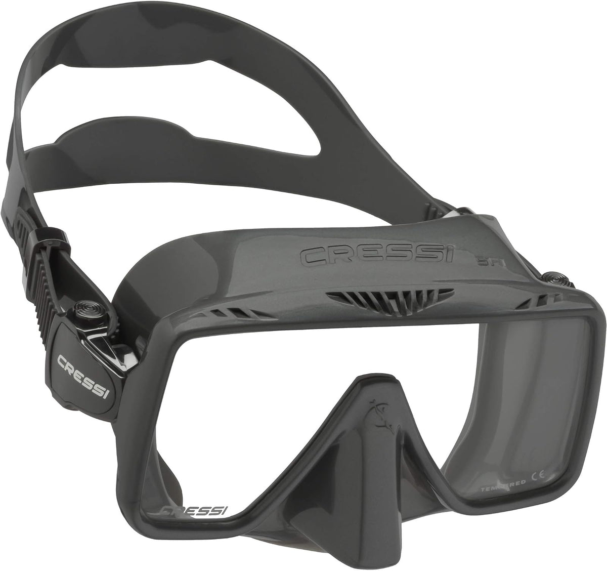 Cressi Máscara de Buceo para Adultos sin Marco: Amplia Visibilidad, Falda de Silicona: SF1: Calidad Desde 1946 - Titanio