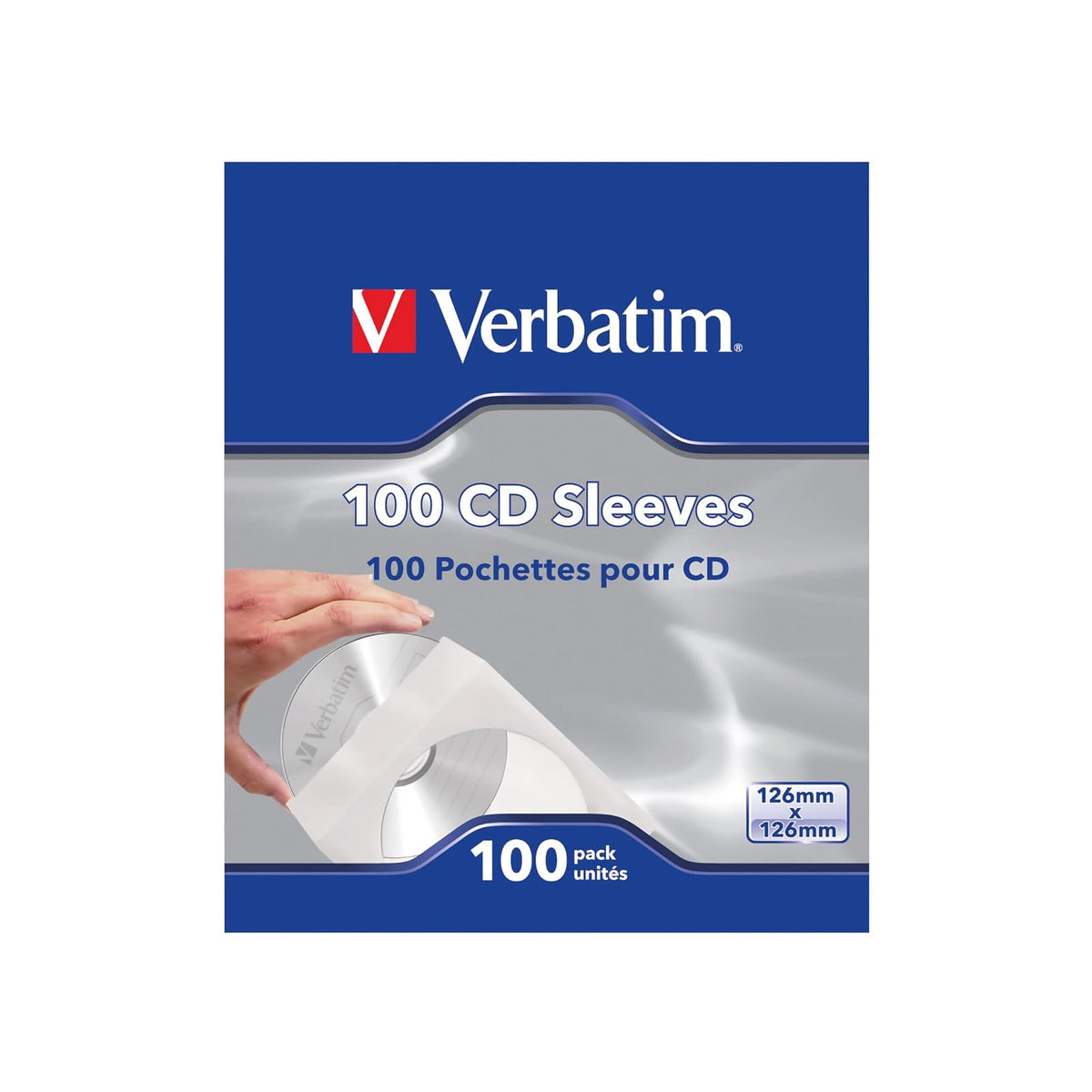 Verbatim CD/DVD Fundas de Papel con Ventana Transparente – Paquete de 100-49976