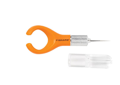 Fiskars navaja para dedo | Mango ergonómico para el dedo para un máximo control para cortar papel, fotos, plástico y más, tapa de seguridad y hoja #11