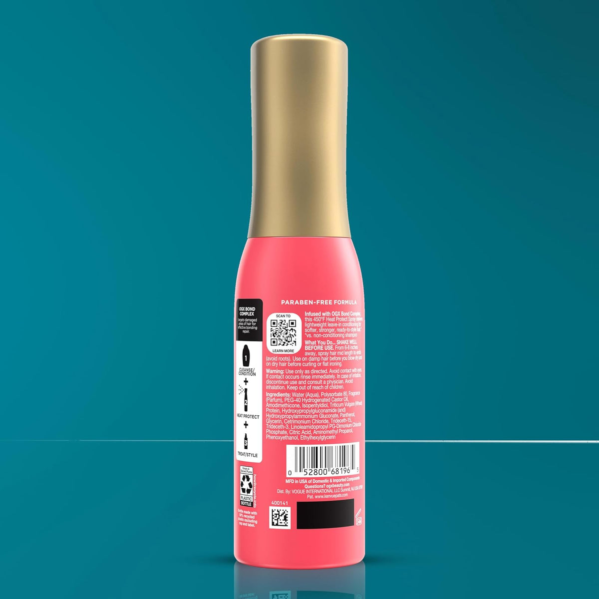 OGX, Heat Protect Multi-Tasker, BOND REPAIR, Spray Protector Térmico, 80% Menos Quiebre, Protección de Hasta 450 °F