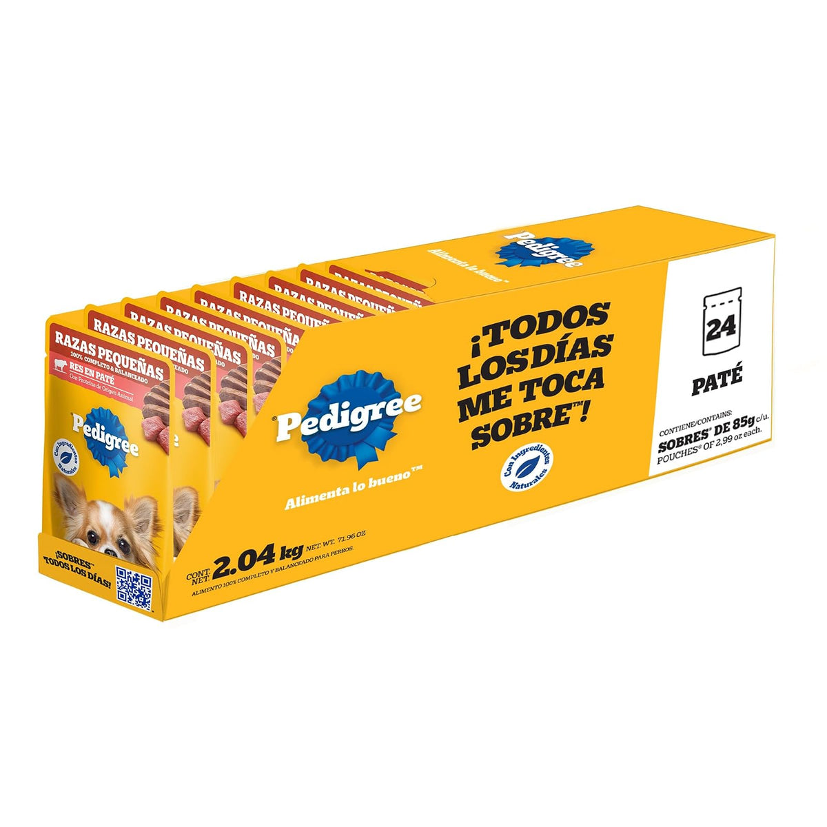 Pedigree Alimento Húmedo Raza Pequeña Sabor Res en paté Filetes 24 Sobres