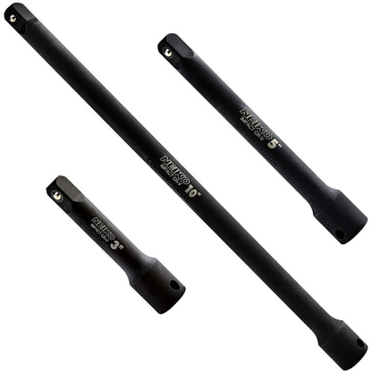Neiko Juego de Barras de Extensión de Impacto Acero CrV - 3 - 8" Impact Extension, 3 Pieces (3", 5", 10")