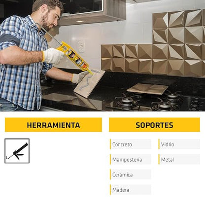 Sika - Adhesivo de Poliuretano SikaBond Ultimate Grab - Adhesivo de Agarre Instantáneo Multiusos - Excelente Adherencia e Impermeable - Uso Interior y Exterior - Impermeable - Gris - Cartucho 300 ml