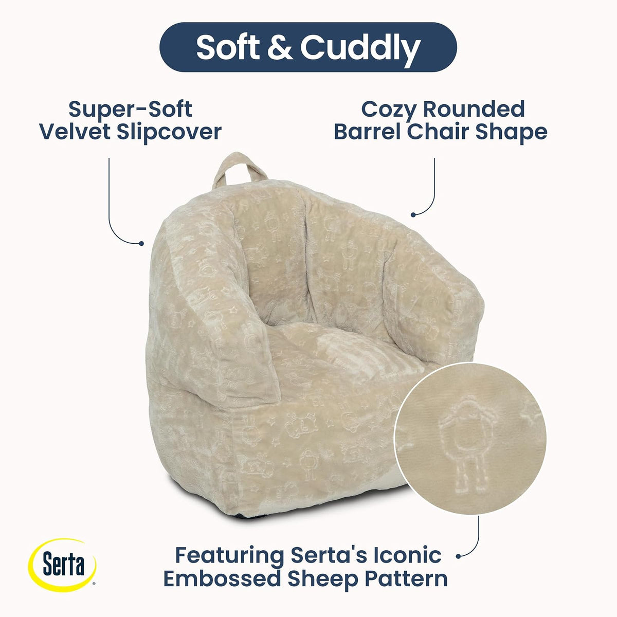 Delta Children - Serta - Silla de Felpa para niños, Silla de Espuma Suave, Alternativa para niños y niñas, Asiento Acogedor para Leer, Ver Dibujos Animados, Sala de Juegos, habitación de guardería
