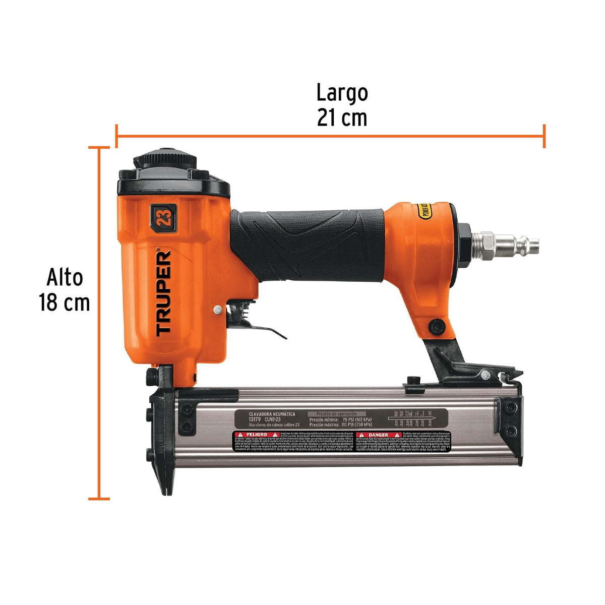 Truper CLNE-23, Clavadora neumática, profesional, calibre 23