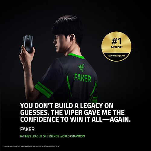 Razer Viper V3 Pro Mouse Inalámbrico para Esports: Simétrico - Peso 54g - Sondeo De 8K - Sensor Óptico De 35K dpi - Interruptores Ópticos Gen3-8 Botones Programables - Batería De 95 Horas - Blanco