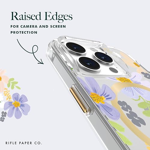 Rifle Paper Co. Funda para iPhone 15 Pro [Compatible con MagSafe] [protección contra caídas de 12 pies] Bonita Funda para iPhone de 6.1 Pulgadas con patrón Floral