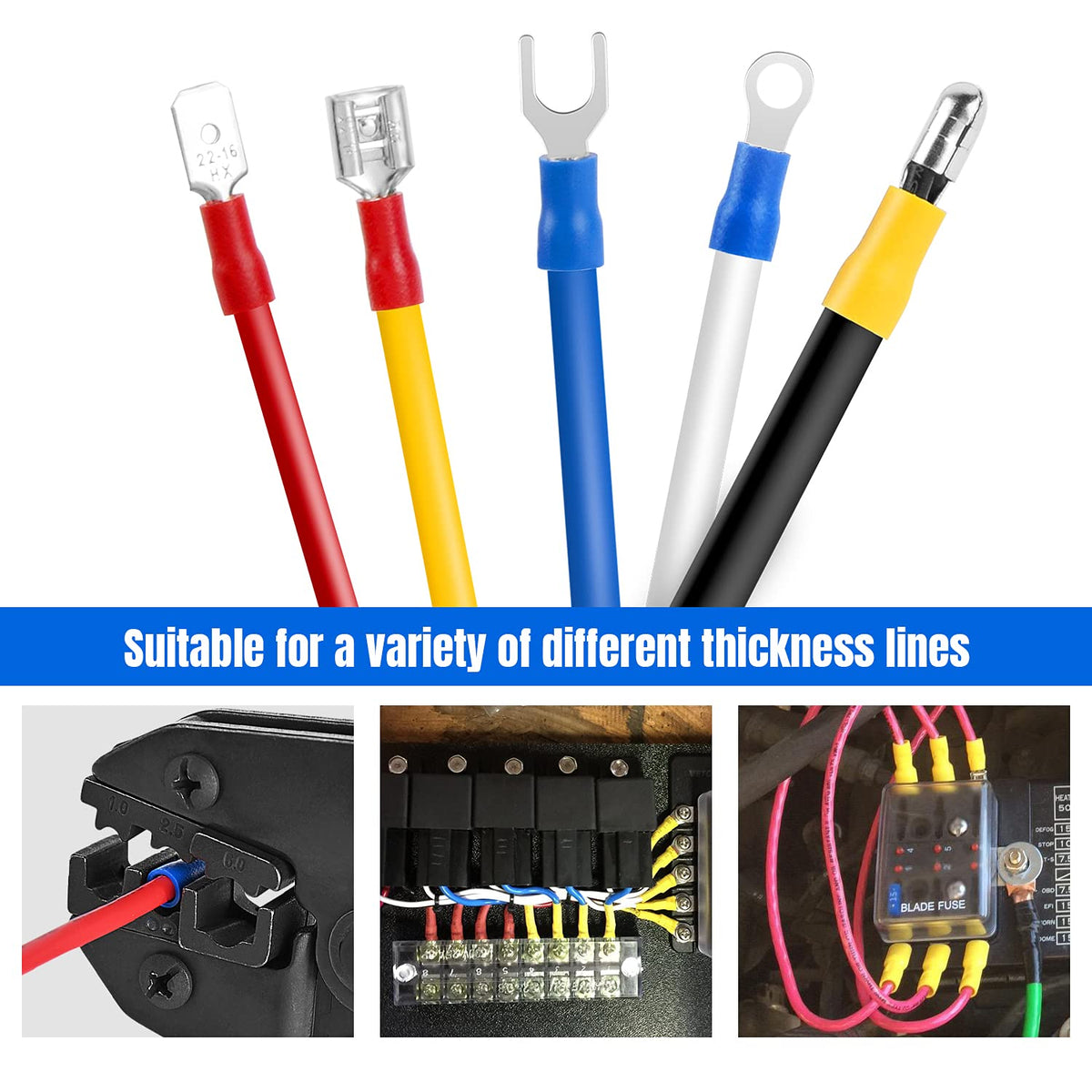 Nilight - Kit surtido de conectores de cables eléctricos de calibre 22-16/16-14/12-10, 540 piezas