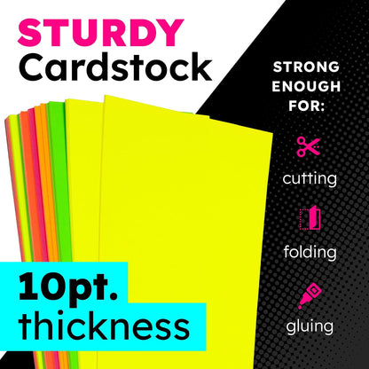 Hygloss Products Fluorescent Poster Board - 25 Neon Colored Poster Board Sheets - 22 x 28 Inches, Assorted Colors