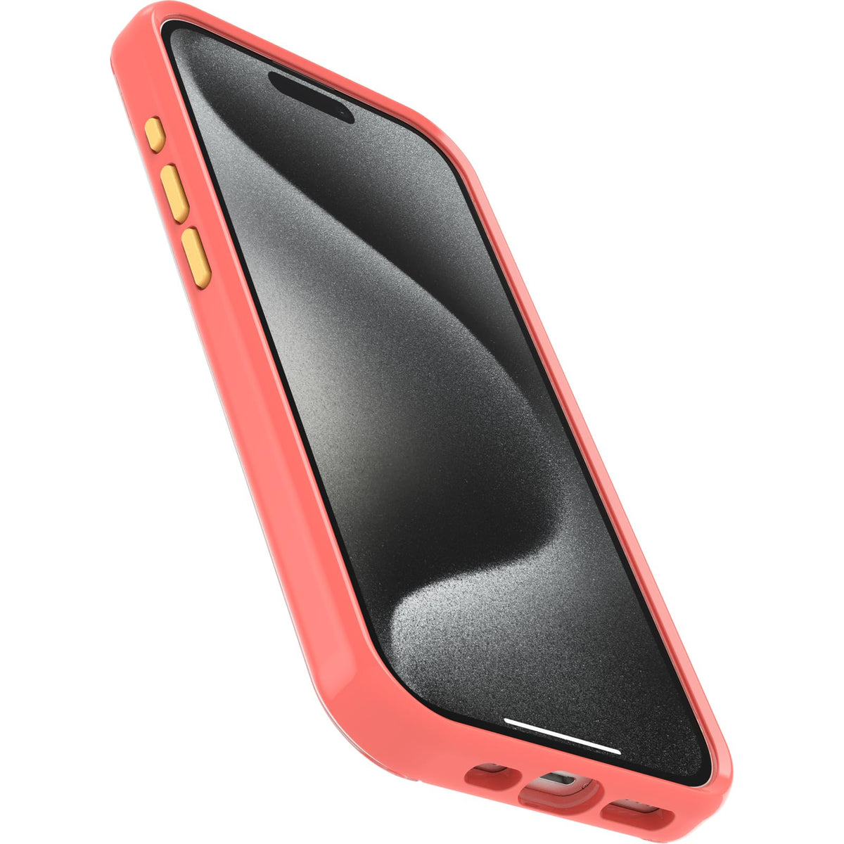 OtterBox - Funda Transparente para iPhone 15 Pro (Solo en inglés) Symmetry Series – Popolas Acolchadas (Rojo), se Ajusta a MagSafe, Bordes Ultra Elegantes y elevados Que protegen la cámara y la