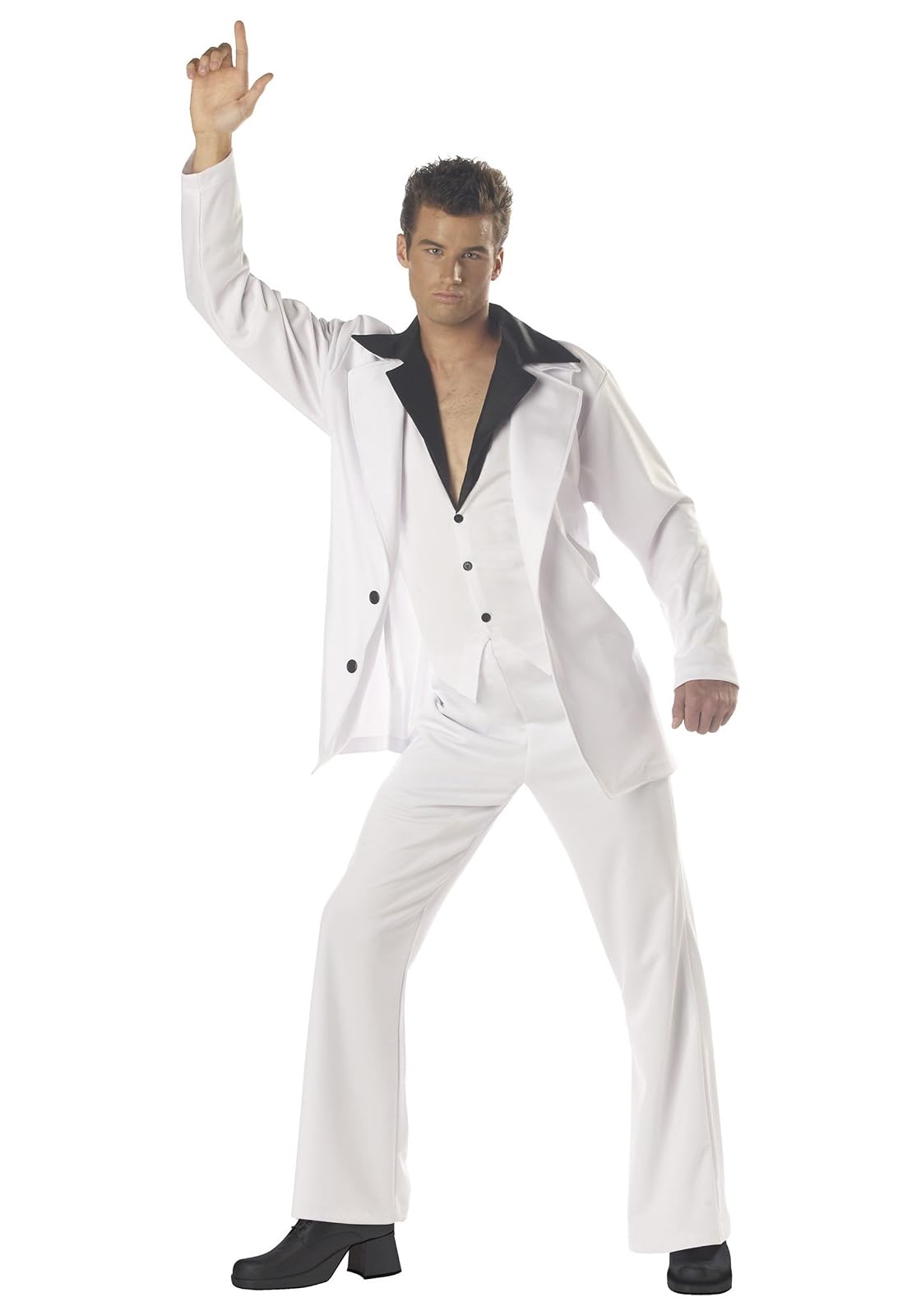 California Costumes Men's Saturday Night Fever Costume, White/Black, X-Large