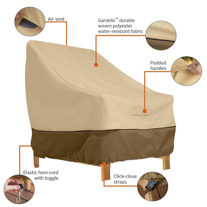 Classic Accessories - Funda para sillón de Patio con Asiento Profundo de 38 Pulgadas, 2 Unidades, Fundas para Muebles de Patio