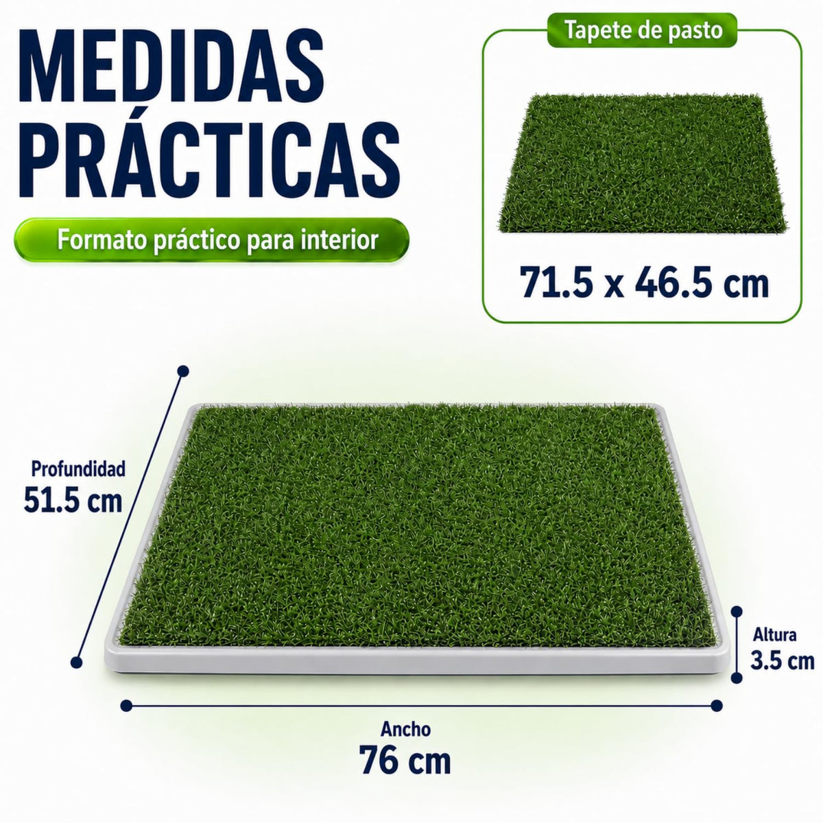 Fancy Pets Tapete de Entrenamiento para Perros Doggie Grass | Pasto Sintético con Bandeja y Rejilla | XCH 50x40 cm
