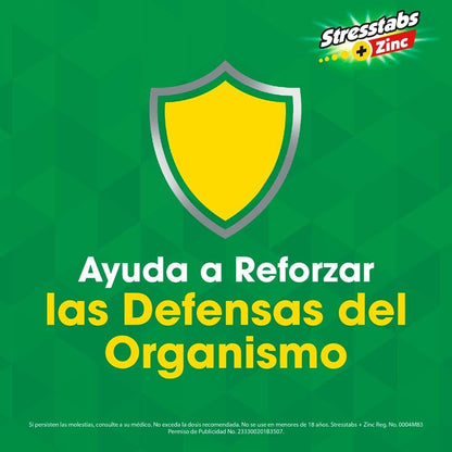 Stresstabs 600 Multivitaminico con Zinc y Vitamina C, Frasco con 30 tabletas