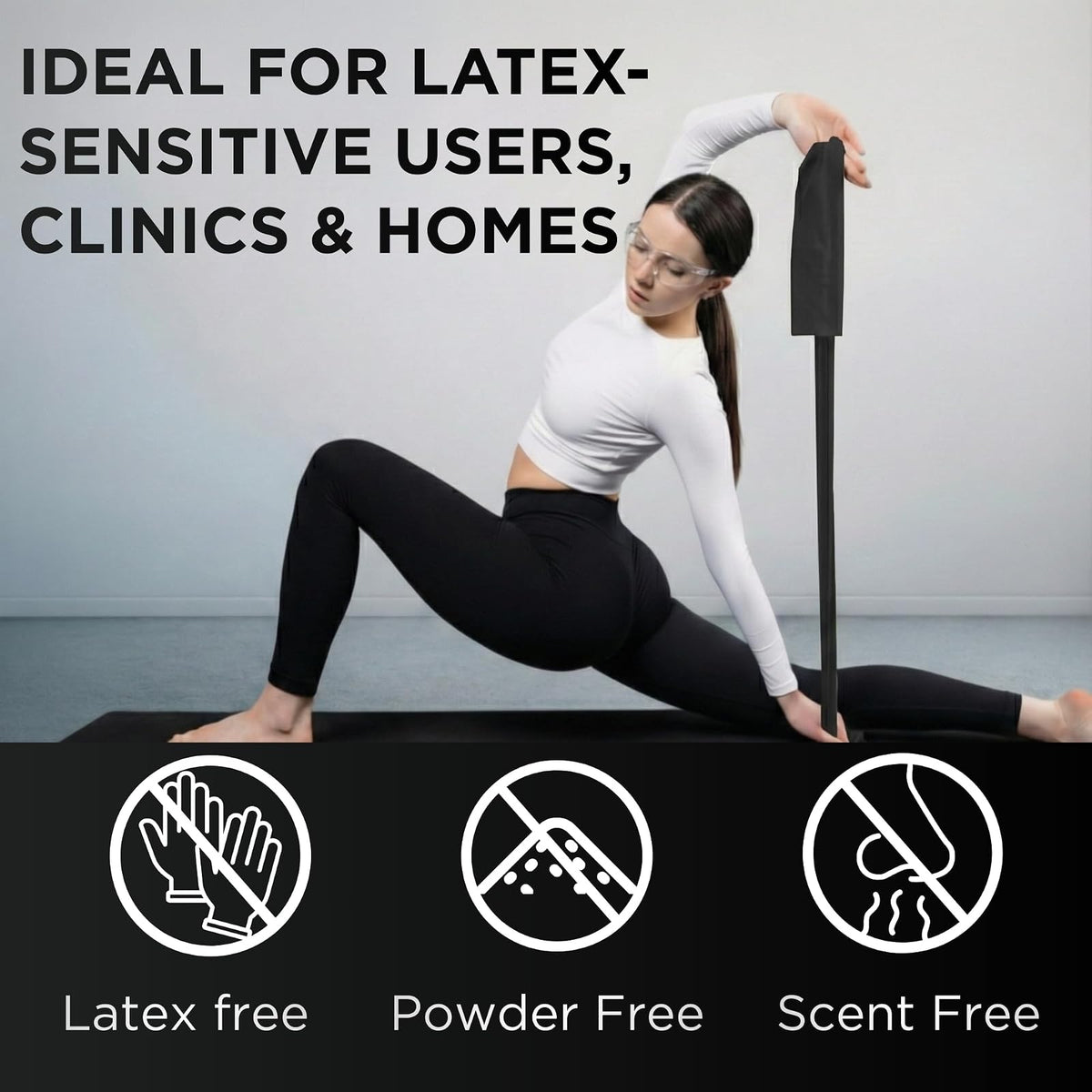 Thera-Band Special 25 Yard-Latex Free Bands, Black | Banda elástica de resistencia para ejercicio, entrenamiento de fuerza, estiramiento y fisioterapia