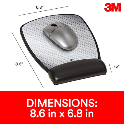 3M Precise Mouse Pad with Gel Wrist Rest, Soothing Gel Comfort with Durable, Easy to Clean Leatherette Cover, Optical Mouse Performance and Battery Saving Design, 8.6" x 6.8", Black (MW309LE)