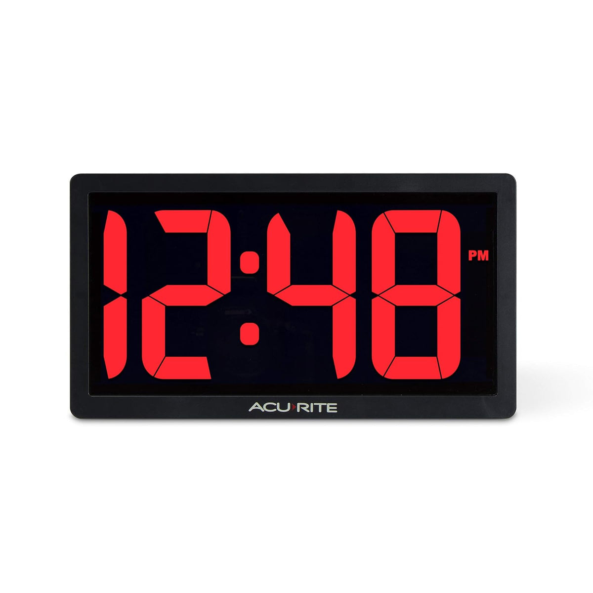 AcuRite Reloj LED de Pared con Temperatura y Fecha, 36.8 cm - 4.2 inches - Rojo