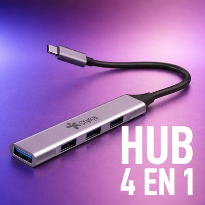 Hub de 4 Puertos USB a Tipo C Stylos Tech