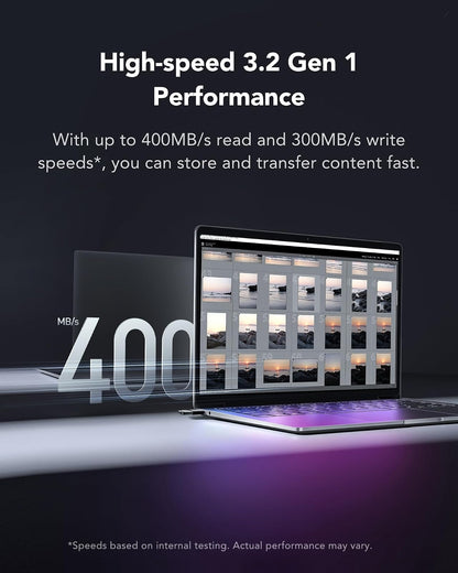 Lexar JumpDrive Fingerprint F35 Pro - Unidad Flash USB 3.2 Gen 1, hasta 400/300 MB/s de Lectura/Escritura, expansión de Almacenamiento y Copia de Seguridad, 256 bits AES y cifrado de Huellas