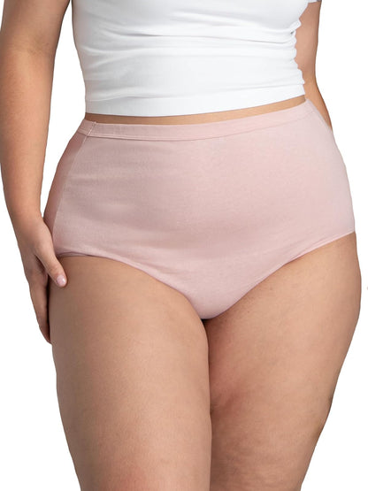 Fruit of The Loom Pantaleta Plus Size Brief de Algodón Pack de 6 para Mujer