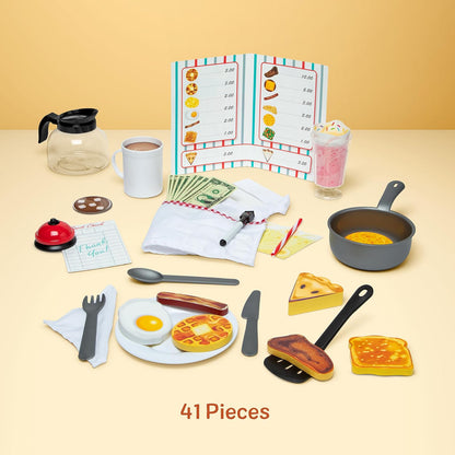 Melissa & Doug Juego de Restaurante Star Diner, Juego de Cocina, Dos en Uno, Juego de Imitación