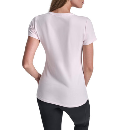 DKNY - Playera de Manga Corta con Logotipo de Aluminio para Mujer