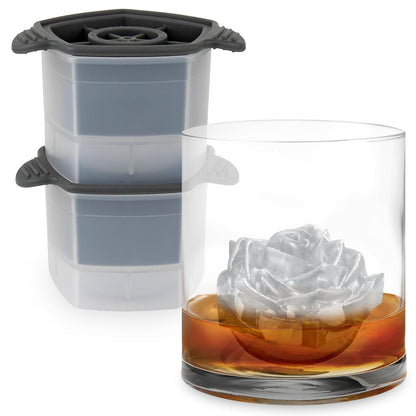 Tovolo 81-34440 - cubeta de hielo apilable con sello de silicona apretado, juego de 2, tamaño único, transparente
