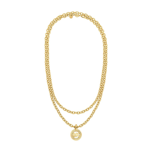Collar doble con logotipo Michael Kors para mujer, MKJ8500710