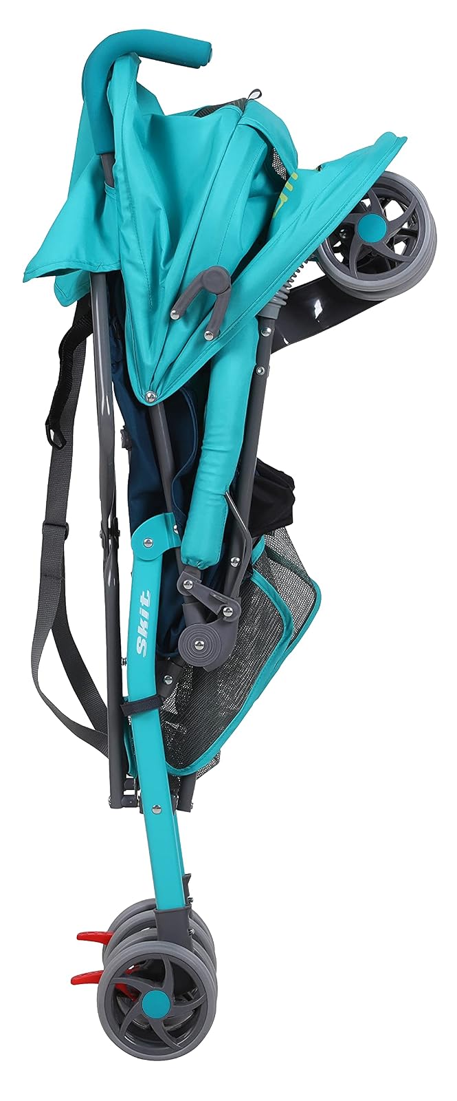 INFANTI | Carriola para Bebe de Baston SKIT | Carreola de Viaje | Desde 6 Meses hasta 15 kg - Compacta y Plegable | Ligera con Arnés de Seguridad | Color Dino Azul