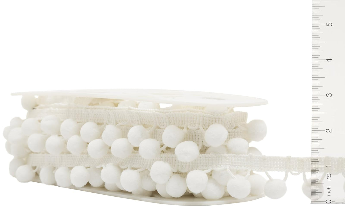 Ball Fringe 1-1/8" Wide 12 Yards-White